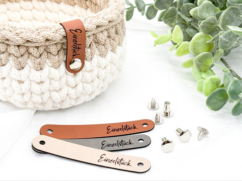 Label-Set "Einzelstück" - Label aus Kunstleder - CS0025