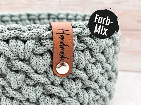 Label-Set "Handmade" FARBMIX- CS0016 - für Häkelkörbe etc.