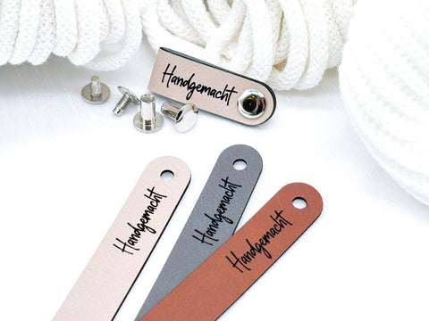 Label-Set "Handgemacht"- Label aus Kunstleder - CS0026