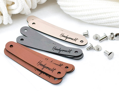 Label-Set "Handgemacht"- Label aus Kunstleder - CS0026