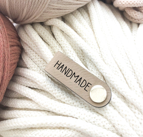 Label-Set "HANDMADE" - Creme - CS0018 - für Häkelkörbe etc.