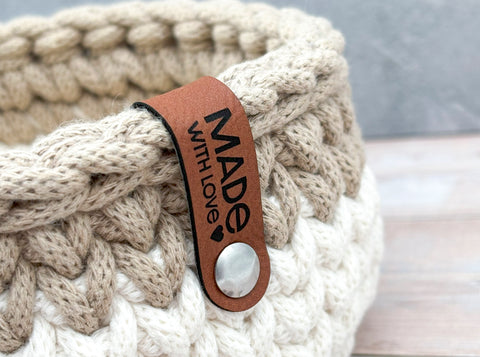 Label-Set "Made with Love" - Label aus Kunstleder - SLC001