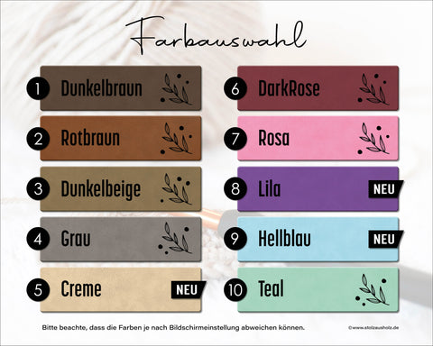 Label Set mit Herz Ausschnitt - Häkelkorb Label - aus Kunstleder