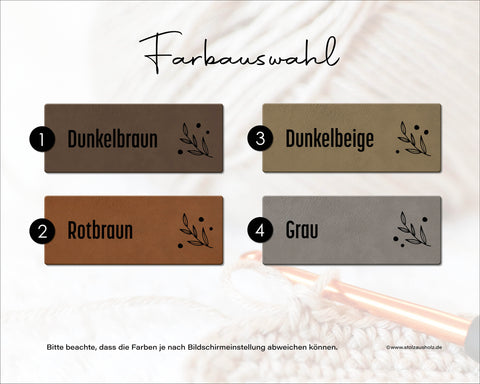 Personalisierte Faltlabels aus Kunstleder - 60 x 20 mm - Labels mit Wunschname