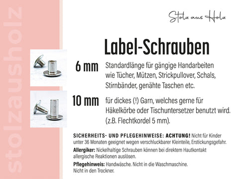 Label Set mit Herz Ausschnitt - Häkelkorb Label - aus Kunstleder