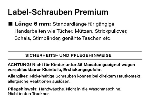 10er-Set Label-Schrauben Premium