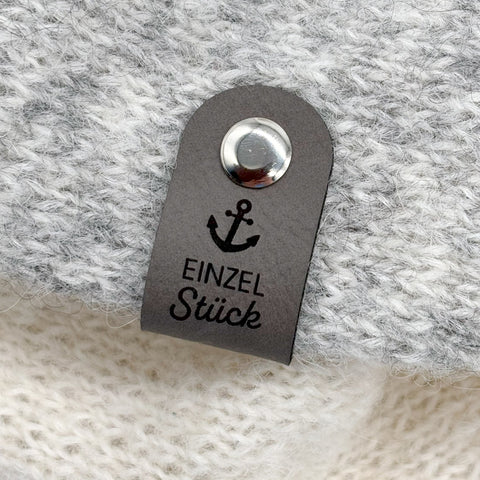 Kunstleder Label Einzelstück mit Anker