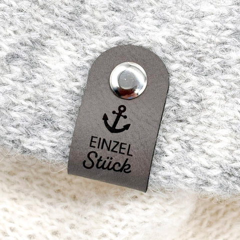 Kunstleder Label Einzelstück mit Anker