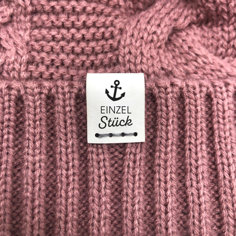 Faltlabel Einzelstück mit Anker - Label mit Anker Kunstleder