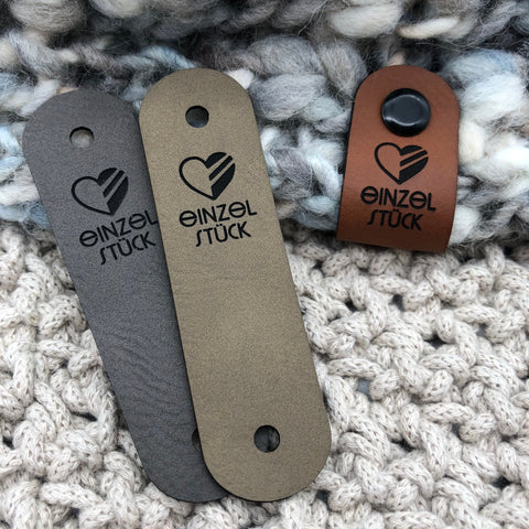 Label "Einzelstück" mit Herzsymbol- verschiedene Farben - CS0001 - Stolz aus Holz