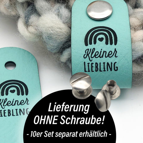 Label "Kleiner Liebling" mit Regenbogen - verschiedene Farben - CS0006 - Stolz aus Holz