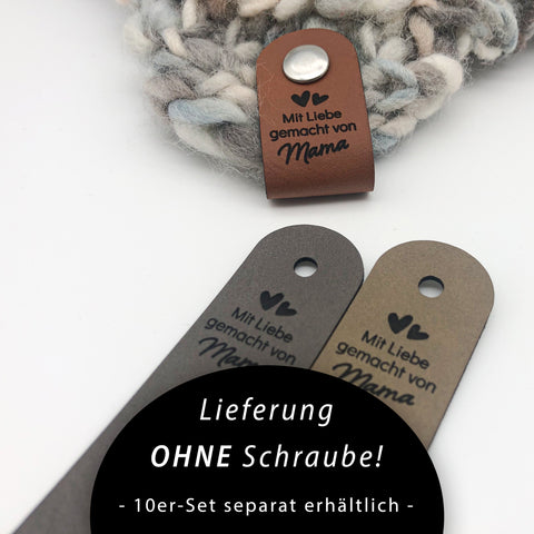 Label "Mit Liebe gemacht von Mama" - verschiedene Farben - CS0012 - Stolz aus Holz