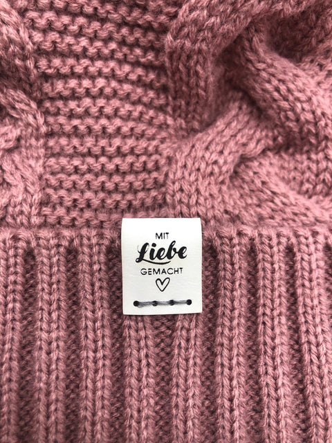10er-Set Kunstleder Labels faltbar, "Mit Liebe Gemacht" - Faltlabels - FL0001