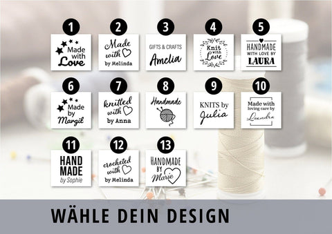 Personalisierte Faltlabels aus Kunstleder - 60 x 20 mm - Labels mit Wunschname