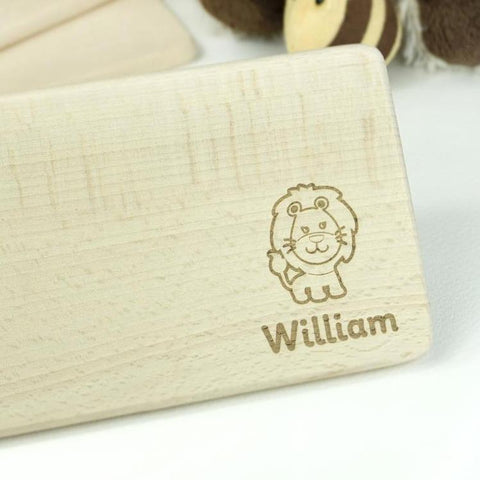 Kinder Frühstücksbrettchen mit individueller Gravur ca. 22x12 cm – Lasergravur - Stolz aus Holz