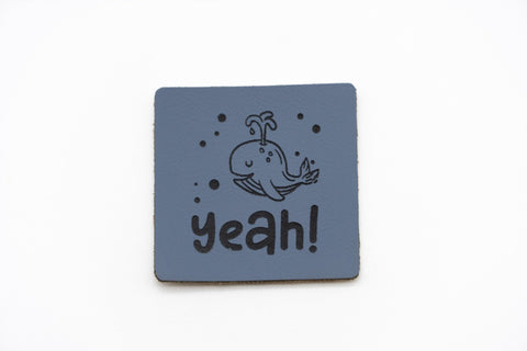 Kunstleder Label zum Annähen "Yeah!" - Stolz aus Holz