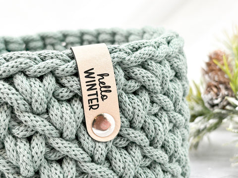 Label "hello WINTER"- Label aus Kunstleder - CS0065