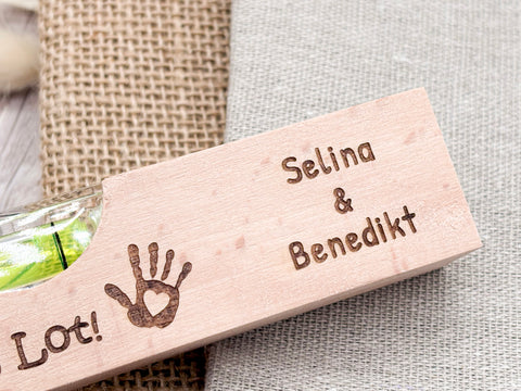 Personalisierte Wasserwaage mit Gravur – Geschenk Papa oder Opa "Dank...ist alles im Lot"