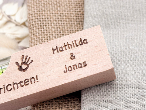 Personalisierte Wasserwaage mit Gravur – Geschenk Papa oder Opa "...wird's schon richten"