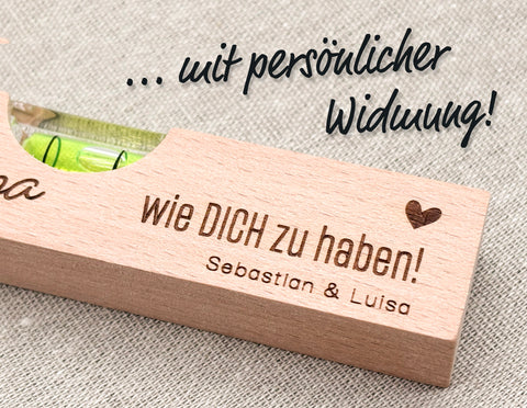 Personalisierte Wasserwaage mit Gravur – Geschenk Papa oder Opa "Glück ist..."