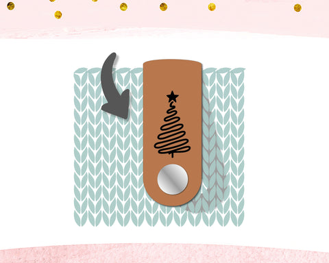 Label "Weihnachtsbaum Twirl"- Label aus Kunstleder - CS0064