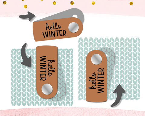 Label "hello WINTER"- Label aus Kunstleder - CS0065