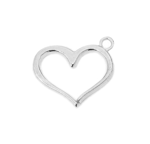 Anhänger Herz silberfarben 13x16 mm