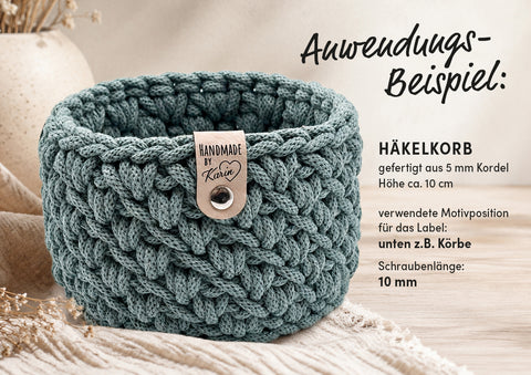 Kunstleder-Labels mit Chicago Screws - Personalisierte Labels