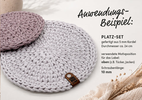 Kunstleder-Labels mit Chicago Screws - Personalisierte Labels