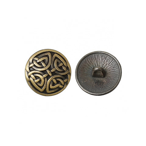 1 Metallknopf "keltisches Design" rund - Bronze-Antik - 17 mm