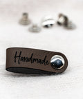 Kunstleder-Label "Handmade", Braun, 90x15 mm