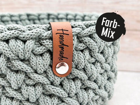Label-Set "Handmade" FARBMIX- CS0016 - für Häkelkörbe etc.
