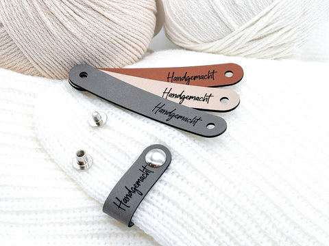 Label-Set "Handgemacht"- Label aus Kunstleder - CS0026
