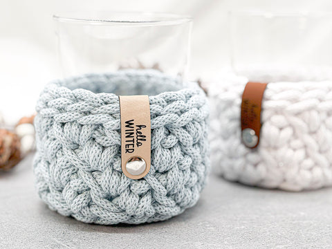 Label "hello WINTER"- Label aus Kunstleder - CS0065