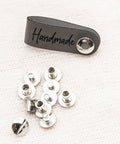 Kunstleder-Label "Handmade", Grau, 90x15 mm