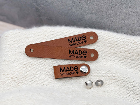 Label-Set "Made with Love" - Label aus Kunstleder - SLC001