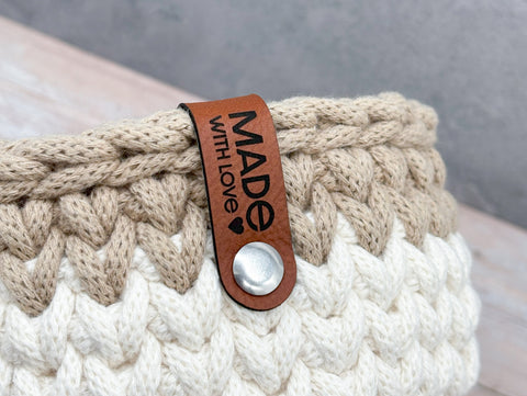 Label-Set "Made with Love" - Label aus Kunstleder - SLC001