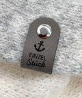 Kunstleder Label Einzelstück mit Anker