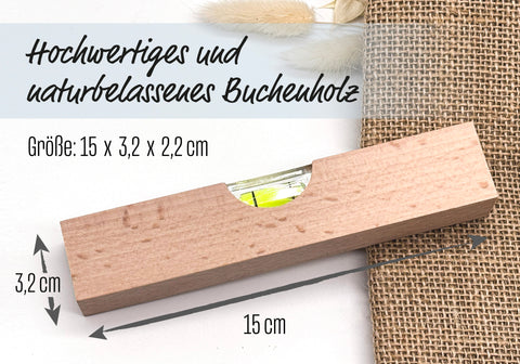 Personalisierte Wasserwaage mit Gravur – Einzugsgeschenk, Richtfest Geschenk, Einweihungsgeschenk aus Holz