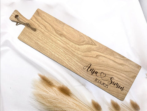 Hochzeitsgeschenk personalisiert mit Namen und Datum - Servierbrett