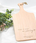 Personalisiertes Schneidebrett Erle - Hochzeitsgeschenk mit Gravur Name & Datum - Geschenkidee Brautpaar individuell