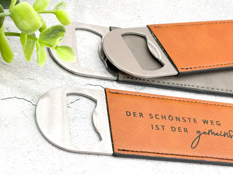 Flaschenöffner mit Gravur Name und Datum - Personalisiertes Hochzeitsgeschenk / Geschenk Verlobung / Jahrestag / Valentinstag