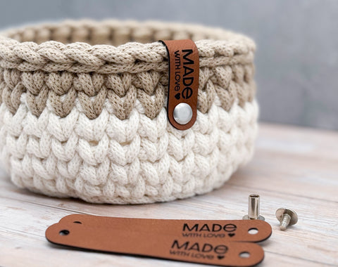 Label-Set "Made with Love" - Label aus Kunstleder - SLC001