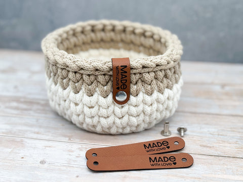 Label-Set "Made with Love" - Label aus Kunstleder - SLC001