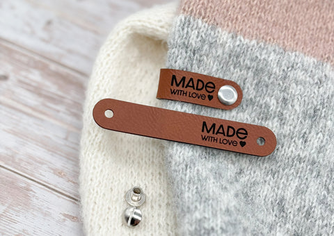 Label-Set "Made with Love" - Label aus Kunstleder - SLC001