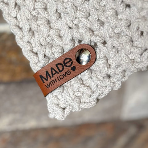 Label-Set "Made with Love" - Label aus Kunstleder - SLC001