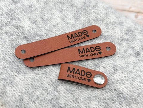 Label-Set "Made with Love" - Label aus Kunstleder - SLC001