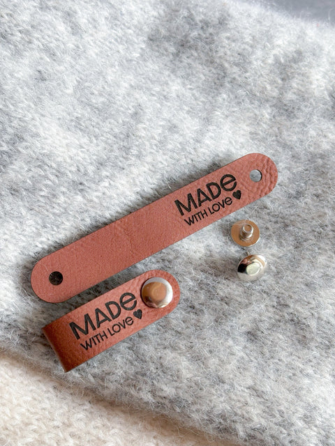 Label-Set "Made with Love" - Label aus Kunstleder - SLC001