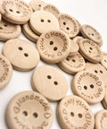 10 Stück Knopf "Handmade with love" - Holzknopf - wählbar 15 mm, 20 mm oder 25 mm - Stolz aus Holz