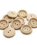 10 Stück Knopf "Handmade" - Holzknopf - wählbar 15 mm oder 25 mm
